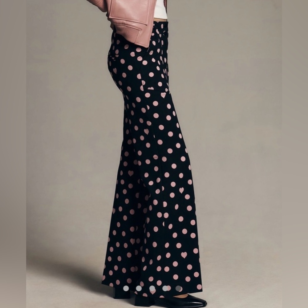 NWT Maeve Naomi Ponte Flare Pants: Printed polkadot Edition - size 10